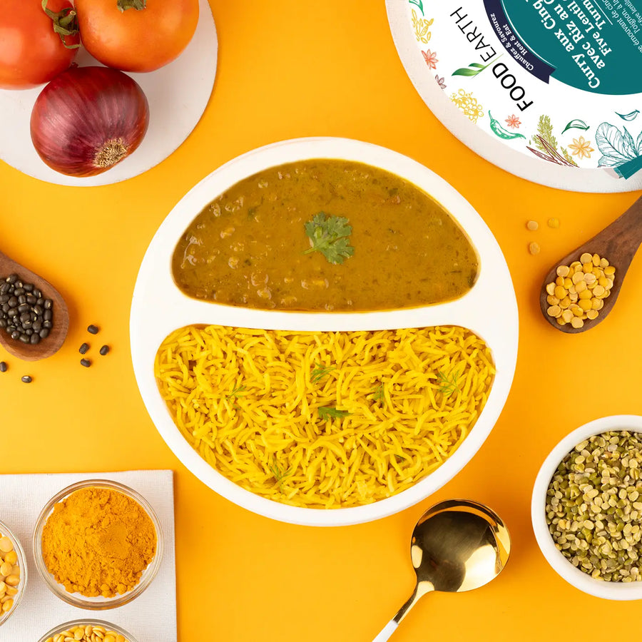 Curry aux Cinq Lentilles Riz Curcuma